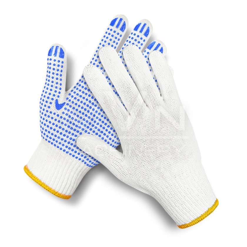 White Work Gloves Cotton with protect Dots