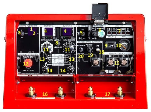 Diesel welder control panel